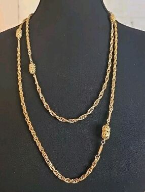 Vintage Sarah Coventry Extra-Long Necklace ~ "Four Seasons" ~ 1978